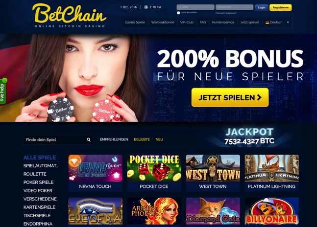 Betchain - online bitcoin Casino