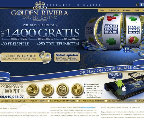 Golden Riviera Online Casino