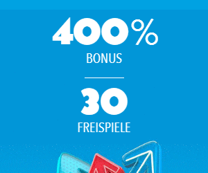 Online Casino 10 Euro Mindesteinzahlung und 400% Bonus